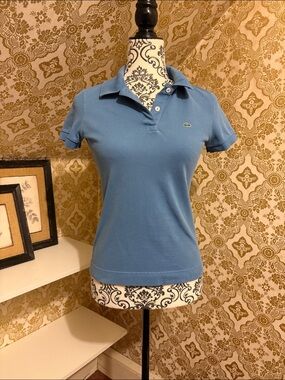 Lacoste Blue Fitted Cotton Stretch Polo Shirt